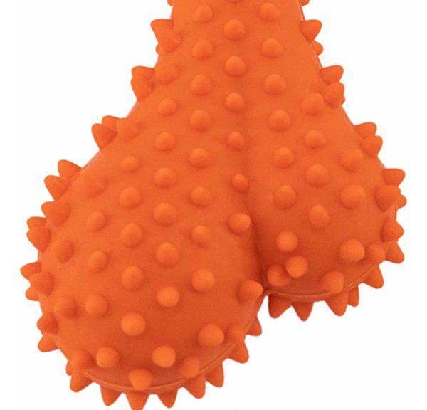 Juguete Para Perro Hueso Mordible Con Textura Sabor Res Naranja - Imagen 3