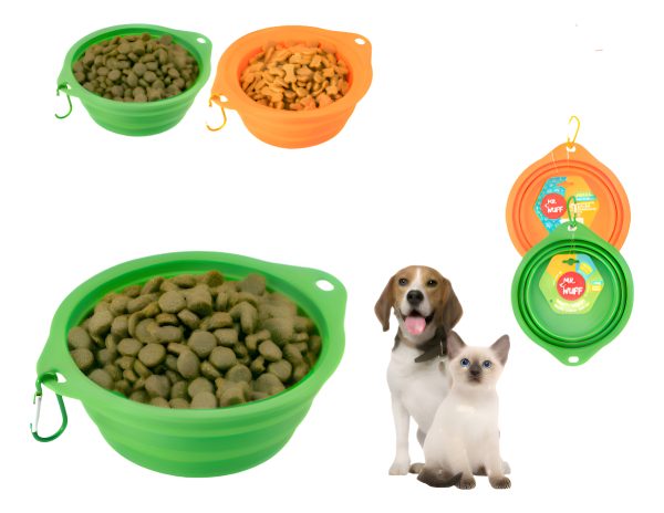 Plato Comedero Para Perro Plegable 16x12x6cm Mr Wuff Verde