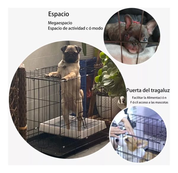 Jaula Plegable Transportadora Perro Gato Mr Wuff 50x37x40cm Color Negro - Imagen 4