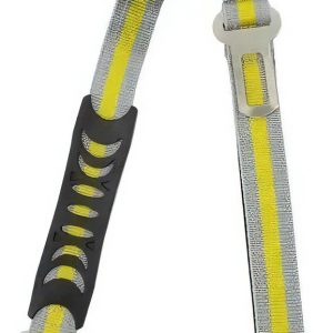 Correa Cinturón Para Perro Arnés De Nylon Resistente Resorte Color Gris Amarillo Mr. Wuff Bh-005