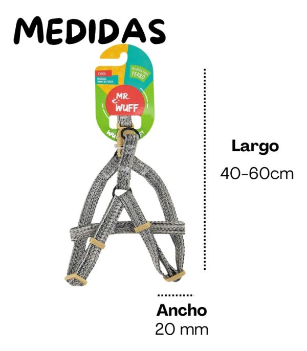Pechera Arnes De Seguridad Para Perros Resistente Mr Wuff Gris M - Imagen 4