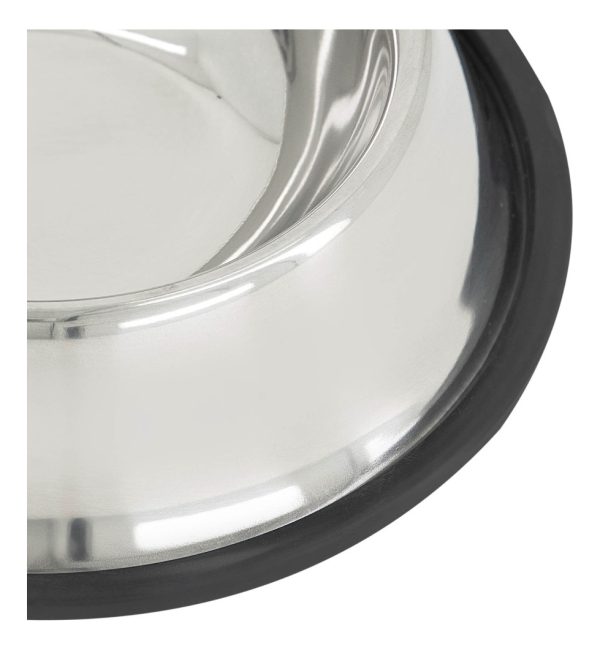 Plato Comedero Perro Antidezlizante 1.38kg 49oz 30cm Mr Wuff Color Plateado - Imagen 3