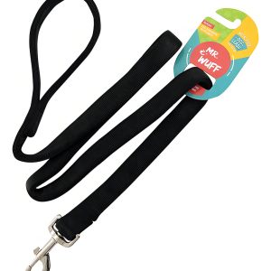 Correa Para Perro Resistente 1.2m Doble Grosor Fuerte Alta Calidad Mr Wuff Color Negro