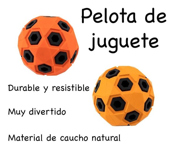 Juguete Pelota Para Croquetas Perro Resistente Color Mr.wuf Naranja Claro - Imagen 4