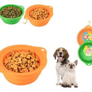 Plato Comedero Para Perro Plegable 16x12x6cm Mr Wuff Color Naranja