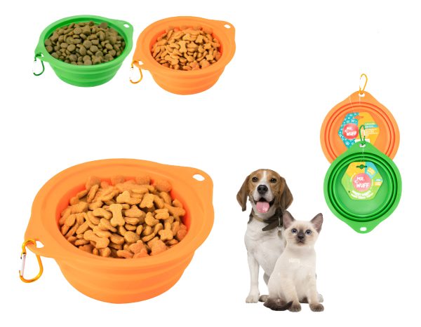 Plato Comedero Para Perro Plegable 16x12x6cm Mr Wuff Color Naranja