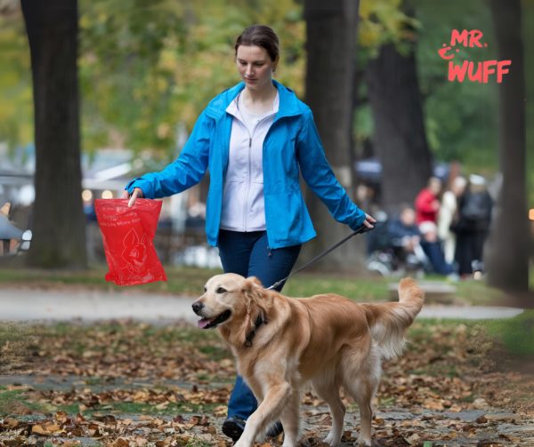 150 Bolsas Para Perro Popo Heces Sanitaria Mr Wuff 10 Rollos Color Rojo - Imagen 4