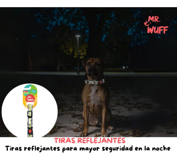 Collar Para Perro Reflejante Broche Ajustable Mr Wuff Verde L - Imagen 6