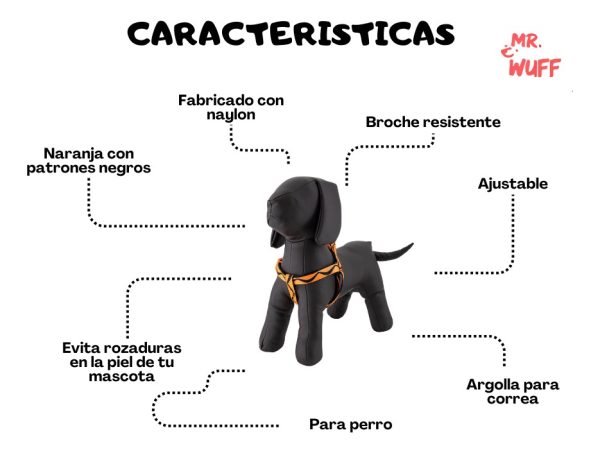 Pechera Arnes De Seguridad Para Perros Resistente Mr Wuff Naranja S - Imagen 7