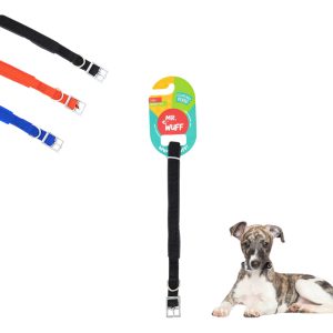Collar Para Perro Hebilla Cinturon Metal Ajustable Mr Wuff Color Negro Tamaño Del Collar L