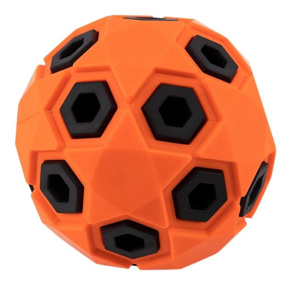 Juguete Pelota Para Croquetas Perro Resistente Color Mr.wuf Naranja Oscuro