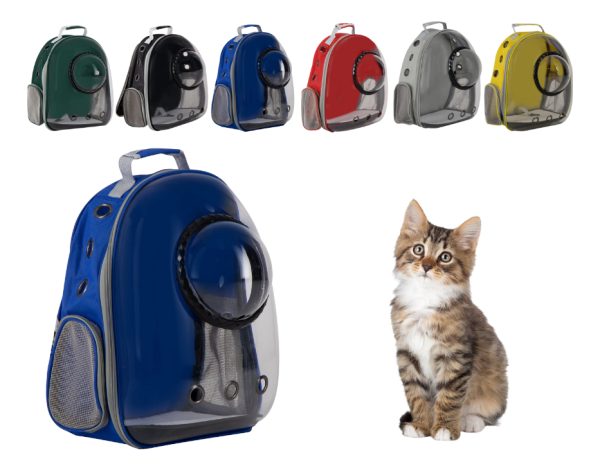 Mochila Burbuja Red Transportadora Perro Gato Mr Wuff Comoda Color Azul