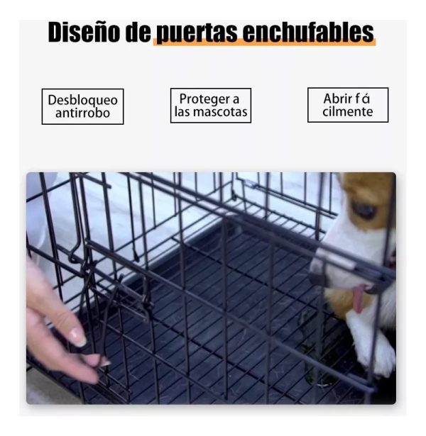Jaula Plegable Transportadora Perro Gato Mr Wuff 50x37x40cm Color Negro - Imagen 10