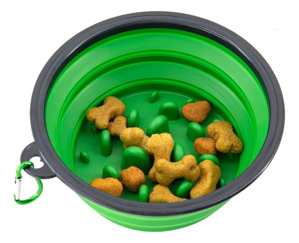 Plato Comedero Perro Plegable Interactivo Grande Mr Wuff Color Verde - Imagen 2