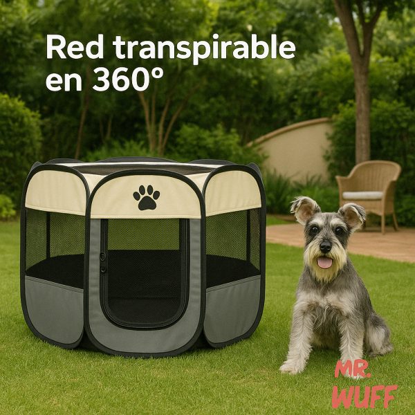 Casa Corral Para Perro Gato Conejo Mascota Plegable Mr Wuff Gris / Chico - Imagen 10