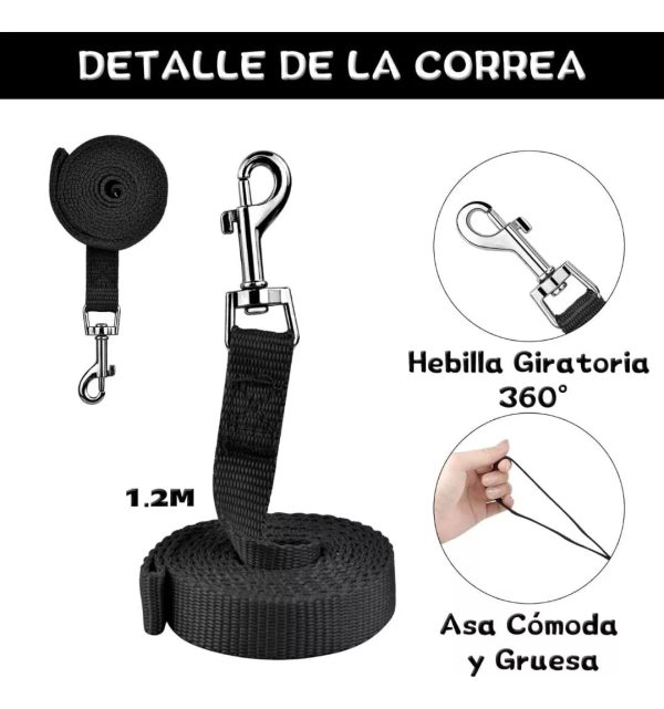 Pechera Perro Arnes Seguridad Mr Wuff Chico Mediano Y Grande Negro L42-56cm - Imagen 5