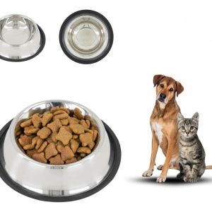 Plato Comedero Perro Antidezlizante 765 G 27oz 26 Cm Mr Wuff Color Plateado