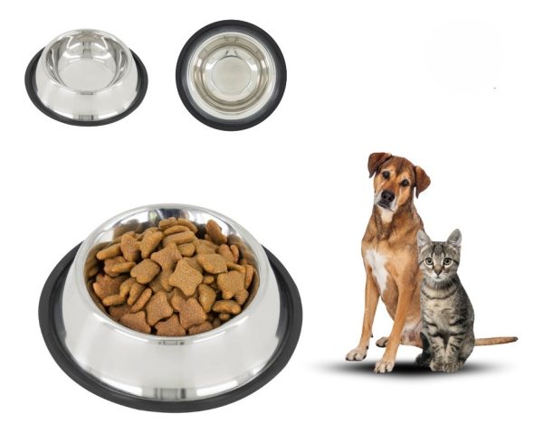 Plato Comedero Perro Antidezlizante 765 G 27oz 26 Cm Mr Wuff Color Plateado