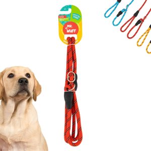 Correa Para Perro Resistente Ajustable Reflejante Mr Wuff Rojo