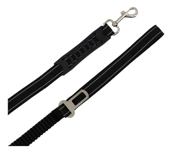 Correa Cinturon Auto Mr Wuff Para Perro Elastica Resistente Color Negro Negro - Imagen 4