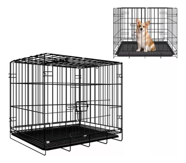 Jaula Plegable Transportadora Perro Gato Mr Wuff 50x37x40cm Color Negro