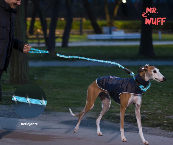 Correa Para Perro Resistente Ajustable Reflejante Mr Wuff Azul - Imagen 6