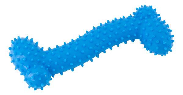 Hueso Para Perro Juguete Mordedera Plástico Resistente Antiestrés Mr Wuff Color Azul - Imagen 2