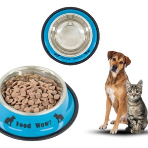 Plato Comedero Perro Antidezlizante 765 G 27oz 26 Cm Mr Wuff Color Azul