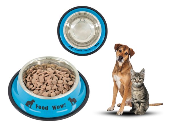 Plato Comedero Perro Antidezlizante 765 G 27oz 26 Cm Mr Wuff Color Azul