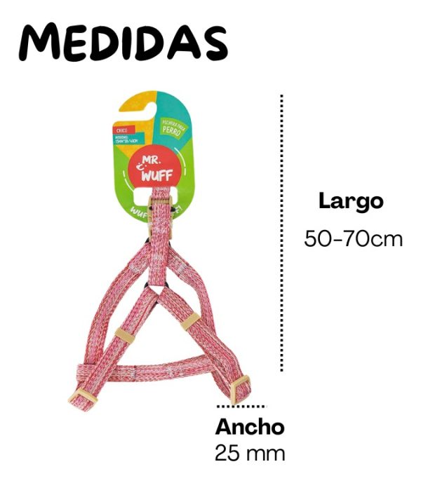 Pechera Arnes De Seguridad Para Perros Resistente Mr Wuff Rosa L - Imagen 3