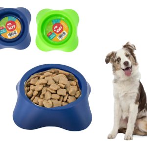 Plato Comedero Para Perro Plastico Mediano 18x15x6cm Mr Wuff Color Azul