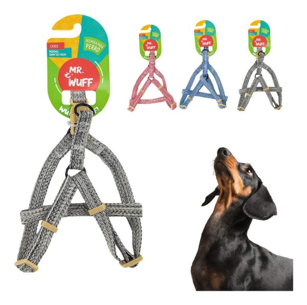 Pechera Arnes De Seguridad Para Perros Resistente Mr Wuff Gris M