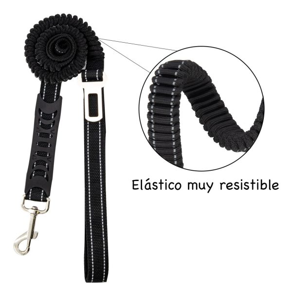 Correa Cinturon Auto Mr Wuff Para Perro Elastica Resistente Color Negro Negro - Imagen 6