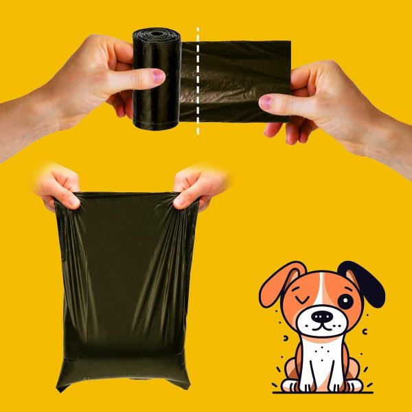 150 Bolsas Para Perro Popo Heces Sanitaria Mr Wuff 10 Rollos Negro - Imagen 9