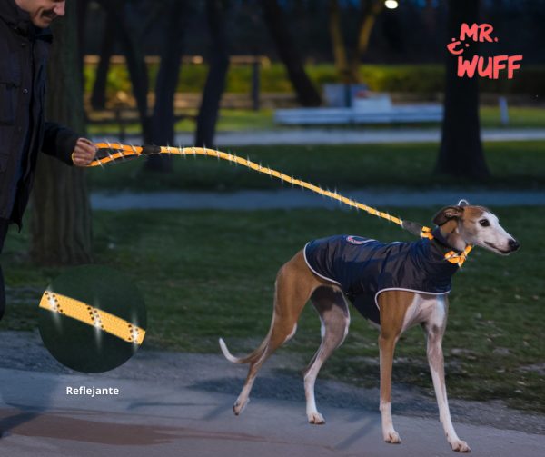 Correa Para Perro Resistente Ajustable Reflejante Mr Wuff Color Naranja - Imagen 5