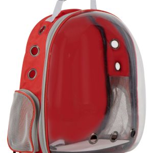 Mochila Transportadora Gato Perro Mr Wuff Comoda Back Color Rojo
