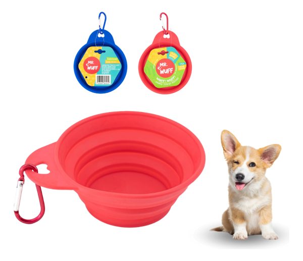 Plato Comedero Para Perro Plegable 11x6x3.5cm Mr Wuff Color Rosa