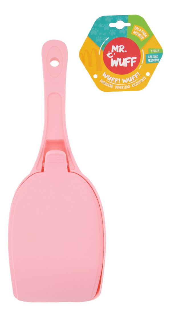 Pala Recogedor Arenero Para Gatos Mr Wuff Con Tapadera Rosa - Imagen 8