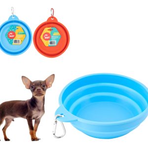 Plato Comedero Para Perro Plegable 17x11x5cm Mr Wuff Color Azul