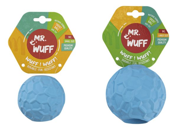 Comedero Para Perros Pelota Juguete Para Mascotas Mr Wuff Azul Grande - Imagen 6