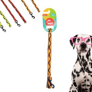 Correa Para Perros Grande Resistente Fuerte 1.20m Mr Wuff Color Naranja