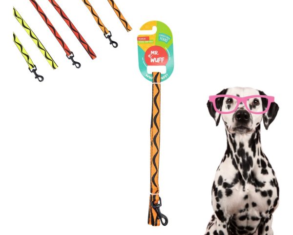 Correa Para Perros Grande Resistente Fuerte 1.20m Mr Wuff Color Naranja