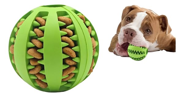 Pelota Para Perro Juguete Resistente Dispensadora De Premios Mr Wuff Grande Color Verde - Imagen 8