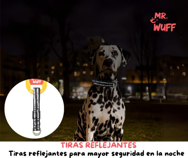 Collar Para Perro Reflejante Cierre Argollas Ajusta Mr Wuff Negro Xl - Imagen 6