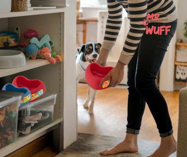 Plato Comedero Para Perro Plastico Forma Corazon Mr Wuff Rojo - Imagen 8