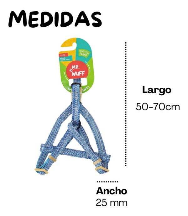 Pechera Arnes De Seguridad Para Perros Resistente Mr Wuff Azul M - Imagen 3