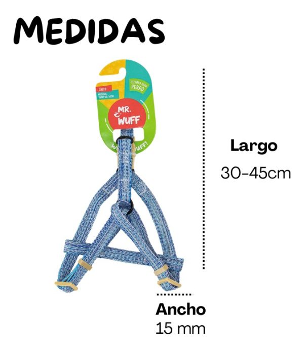 Pechera Arnes De Seguridad Para Perros Resistente Mr Wuff Azul M - Imagen 5