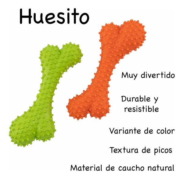 Juguete Para Perro Hueso Mordible Con Textura Sabor Res Naranja - Imagen 7
