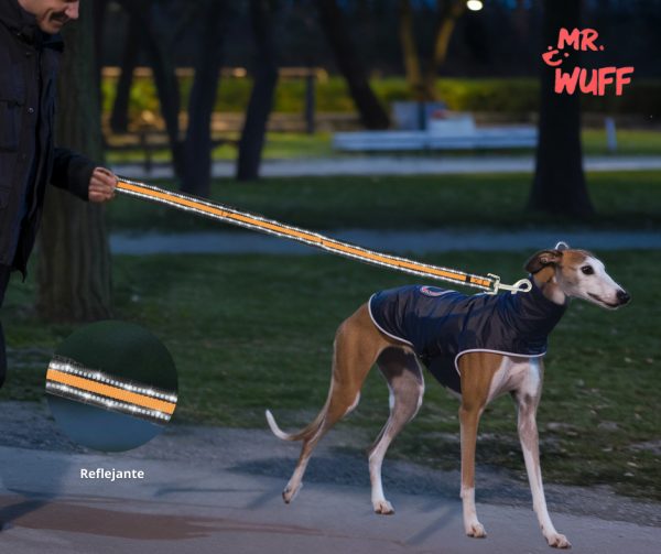 Correa Para Perro Resistente Fuerte Reflejante Mr Wuff Color Naranja - Imagen 5