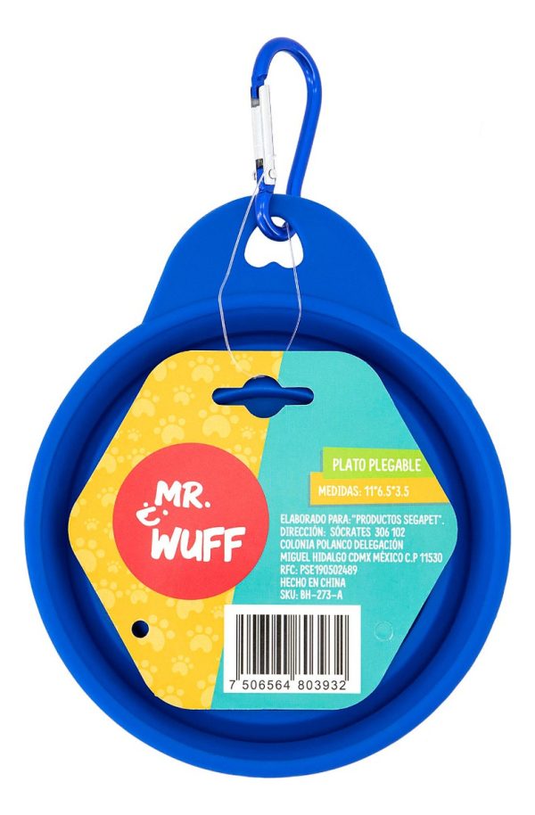 Plato Comedero Para Perro Plegable 11x6x3.5cm Mr Wuff Azul - Imagen 7